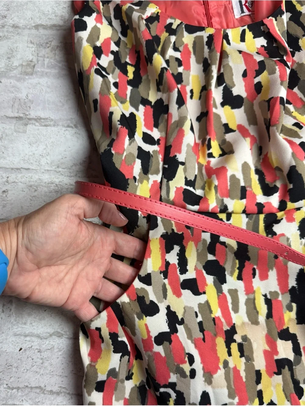 R&K Dress Matching Belt & Bolero Cardigan Size 12 Tangerine Multicolor Dress 😍